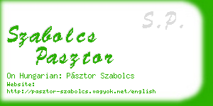 szabolcs pasztor business card